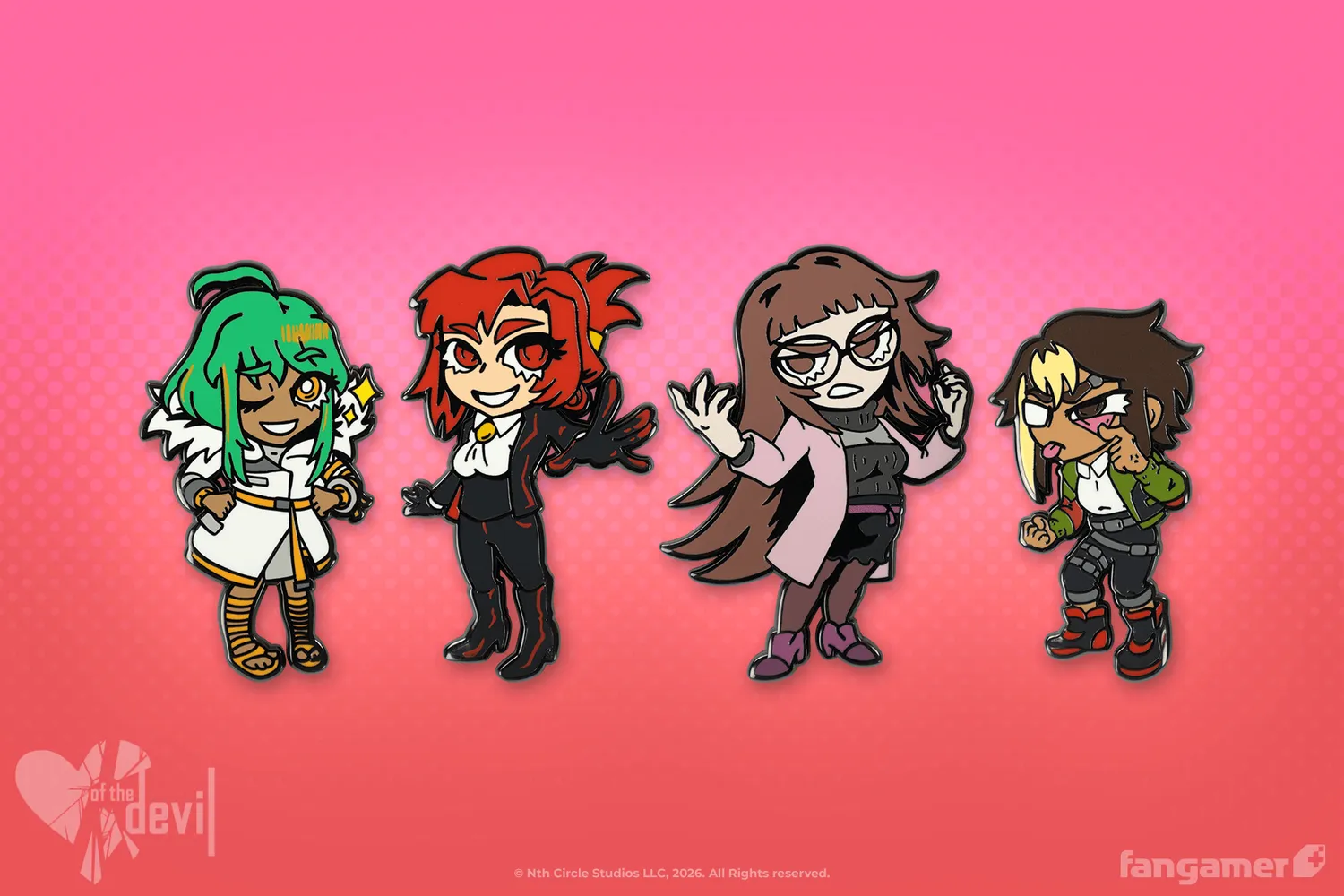 Fangamer of the Devil Character Pin Set Emaille-Pins