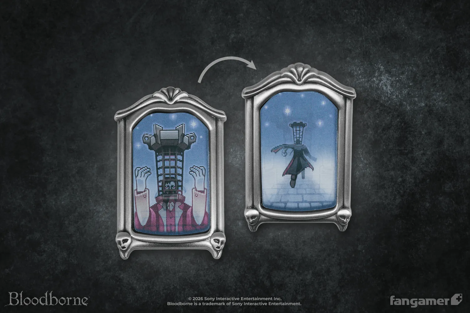 Fangamer Bloodborne No One Can Catch Us Lenticular Pin Micolash 4,6cm