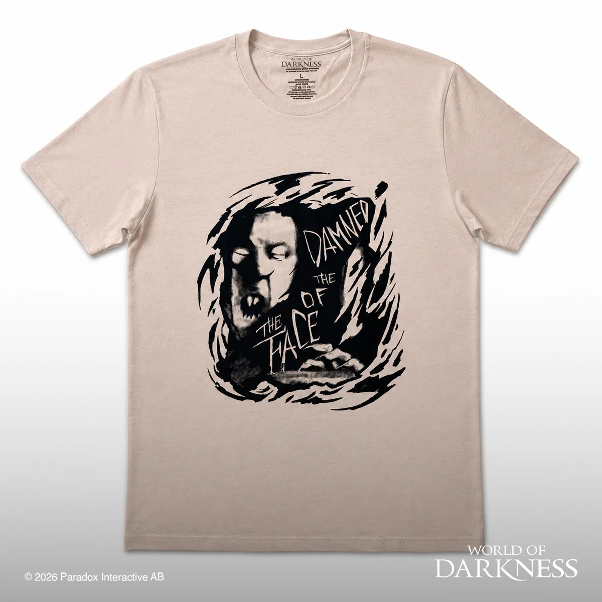 White Wolf Face of the Damned T-Shirt Vampire: The Masquerade