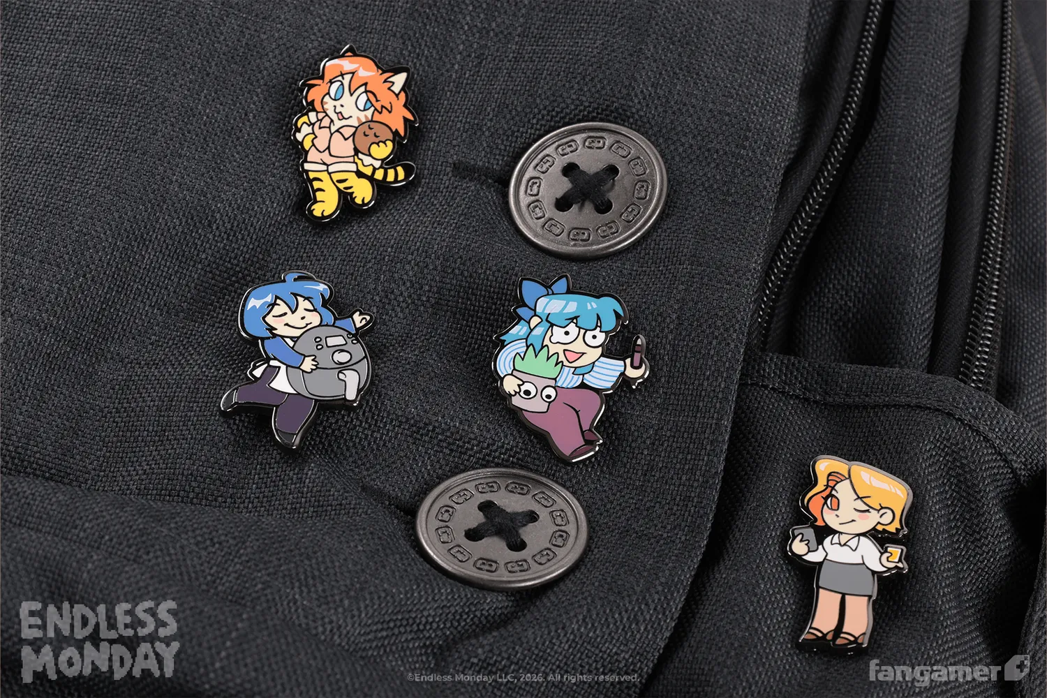 Fangamer Endless Monday: Dreams and Deadlines Character Pin Set Emaille