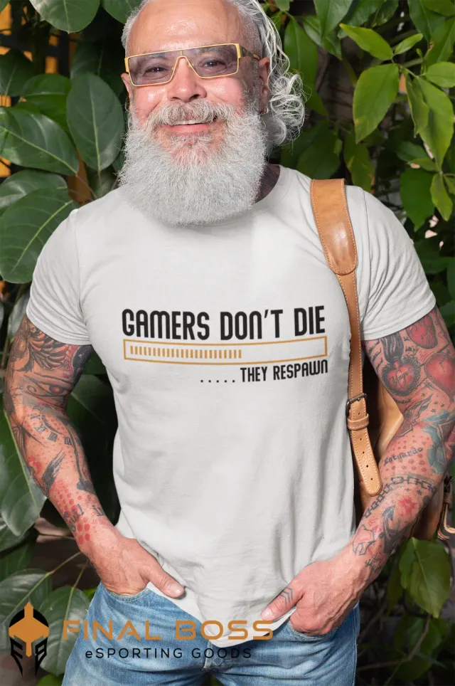 Final Boss Gamers don't die they respawn Shirt mit Print