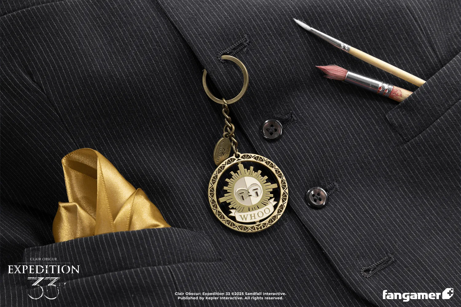Fangamer Whee Whoo Spinning Keychain Schlüsselanhänger goldfarben 5 cm