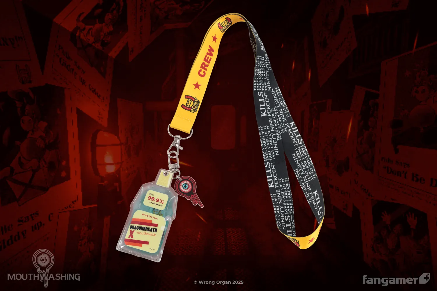 Fangamer MOUTHWASHING Dragonbreath Keychain & Crew Lanyard Schlüsselanhänger