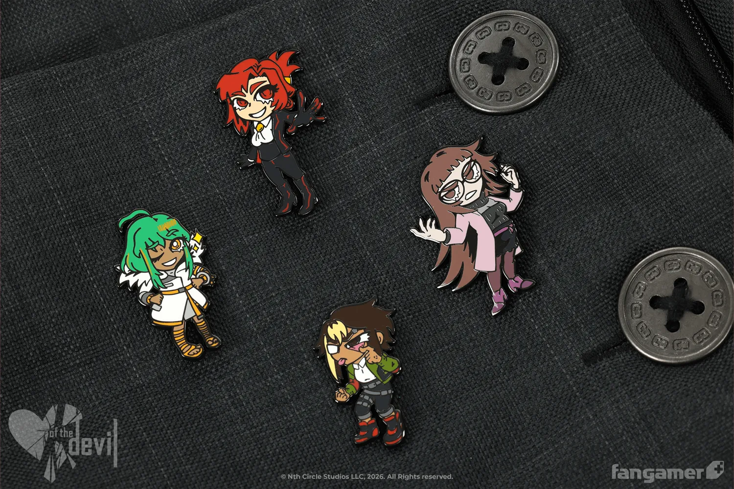 Fangamer of the Devil Character Pin Set Emaille-Pins