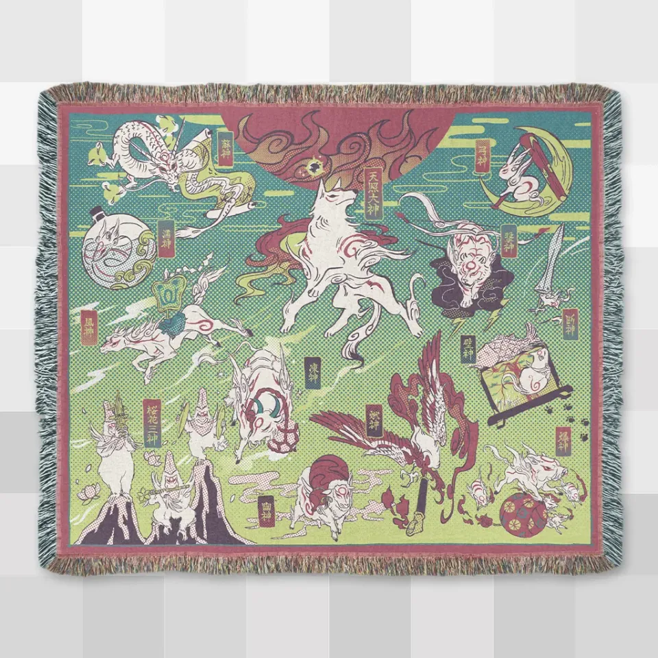 Fangamer Okami Amaterasu Decke 152x127 cm Webstoff