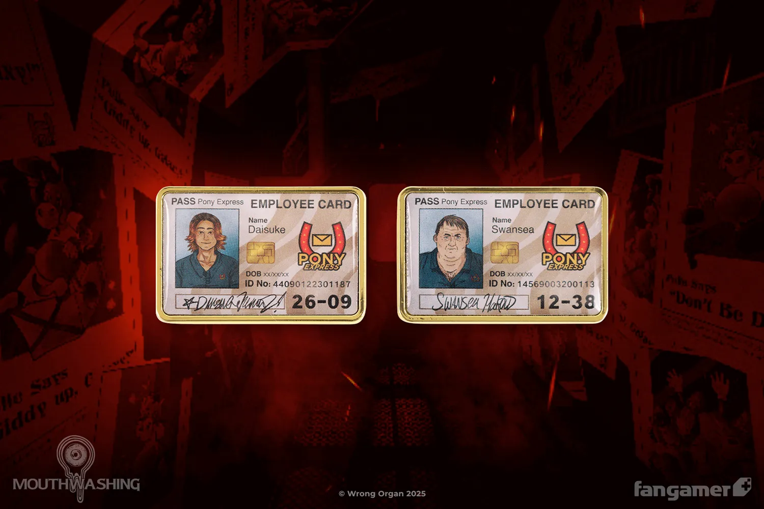 Fangamer MOUTHWASHING Daisuke and Swansea ID Card Pins 2er-Set