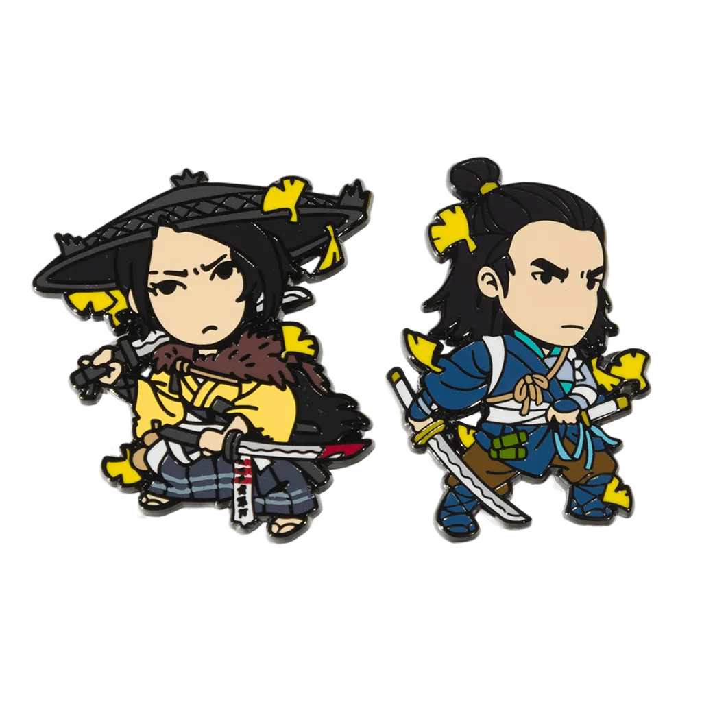 Fangamer Ghost of Yōtei Twin Wolves Pin Set Emaille-Pins