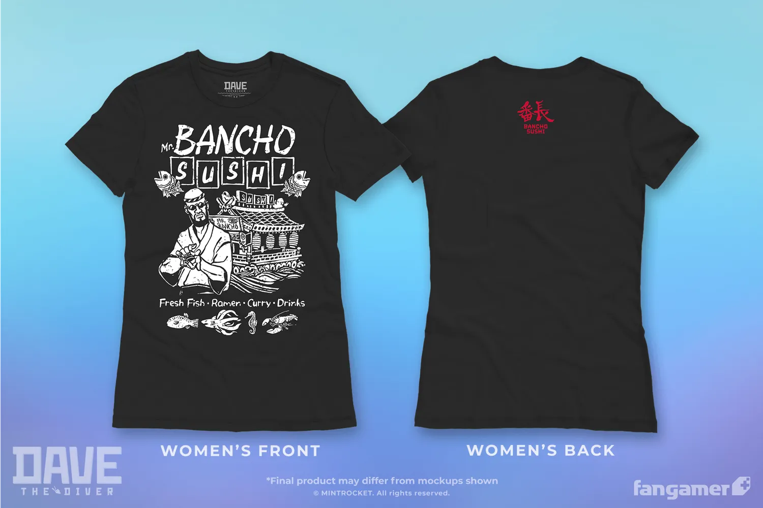 Fangamer Dave the Diver Bancho Sushi T-Shirt Baumwolle