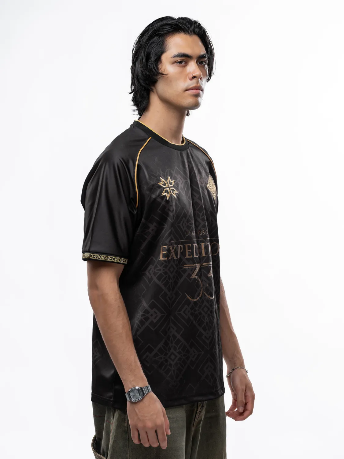 Clair Obscur Expedition 33 Obscur Jersey schwarz Gold