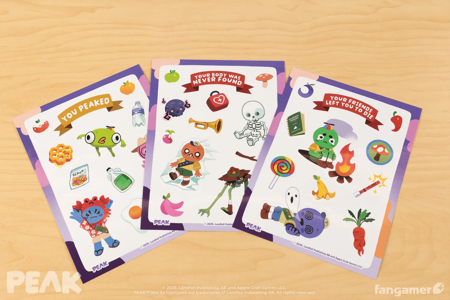 Fangamer PEAK You Peaked Sticker Sheet Set 3 Vinylbögen