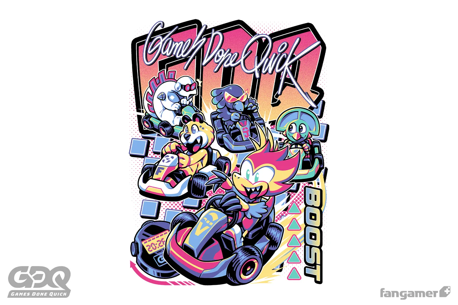 Fangamer Super Mascot Racers Games Done Quick T-Shirt