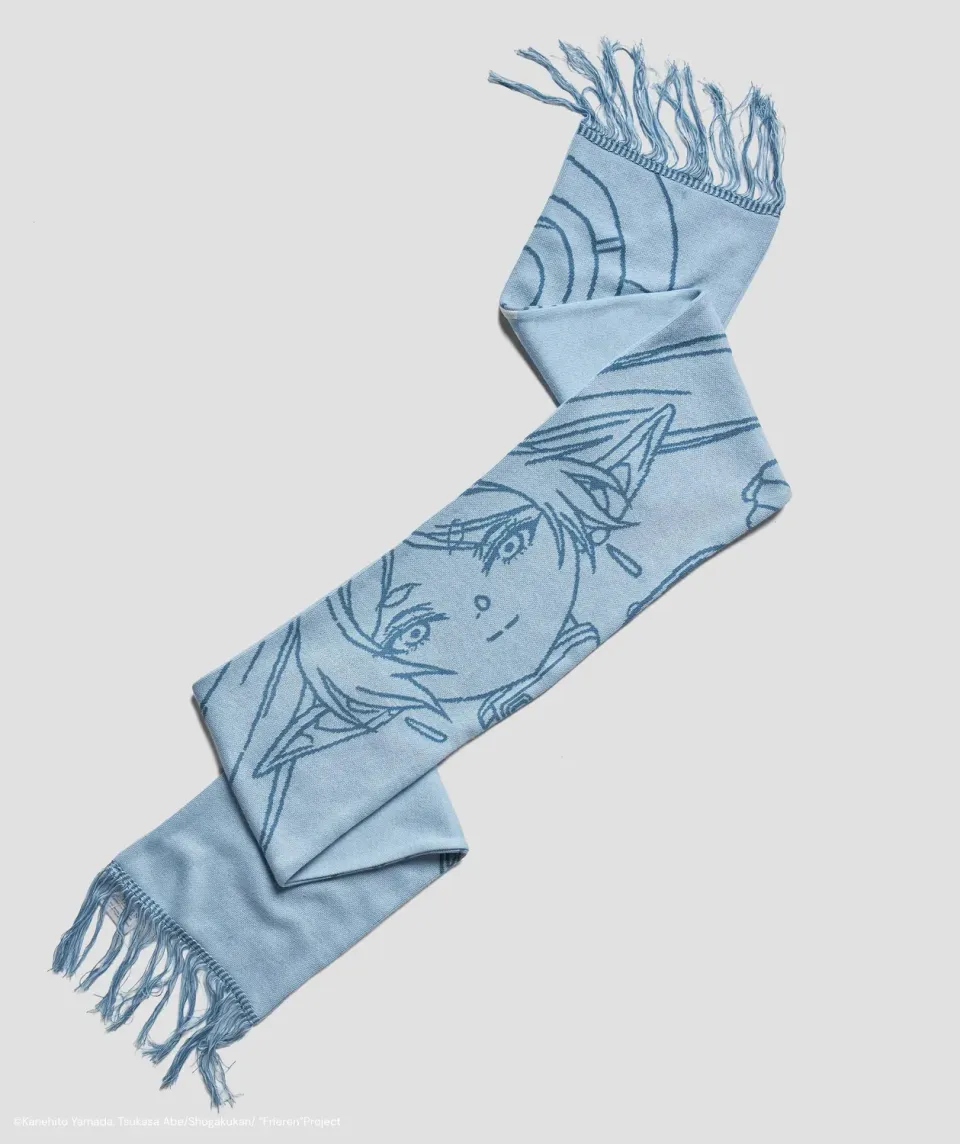 Team Liquid Frieren Schal Blau Jacquard mit Fransen