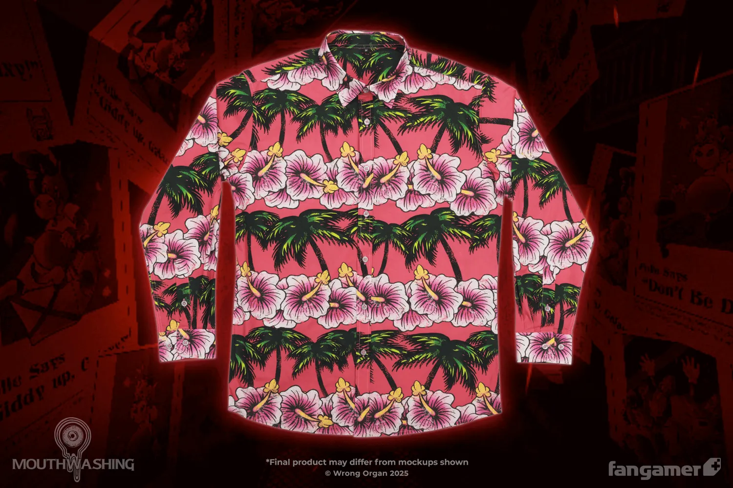 Fangamer Mouthwashing Daisuke's Aloha Hemd Baumwolle