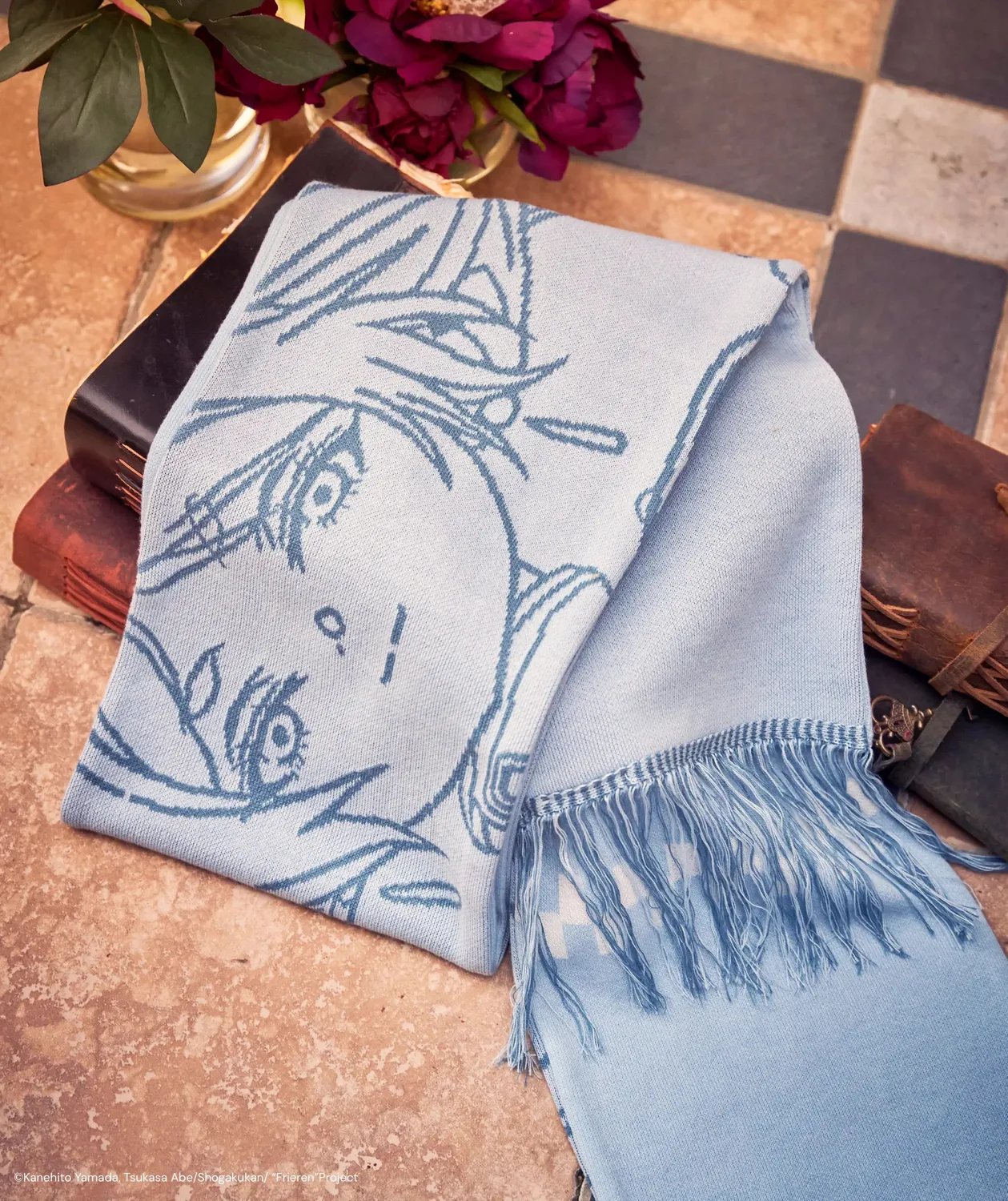 Team Liquid Frieren Schal Blau Jacquard mit Fransen