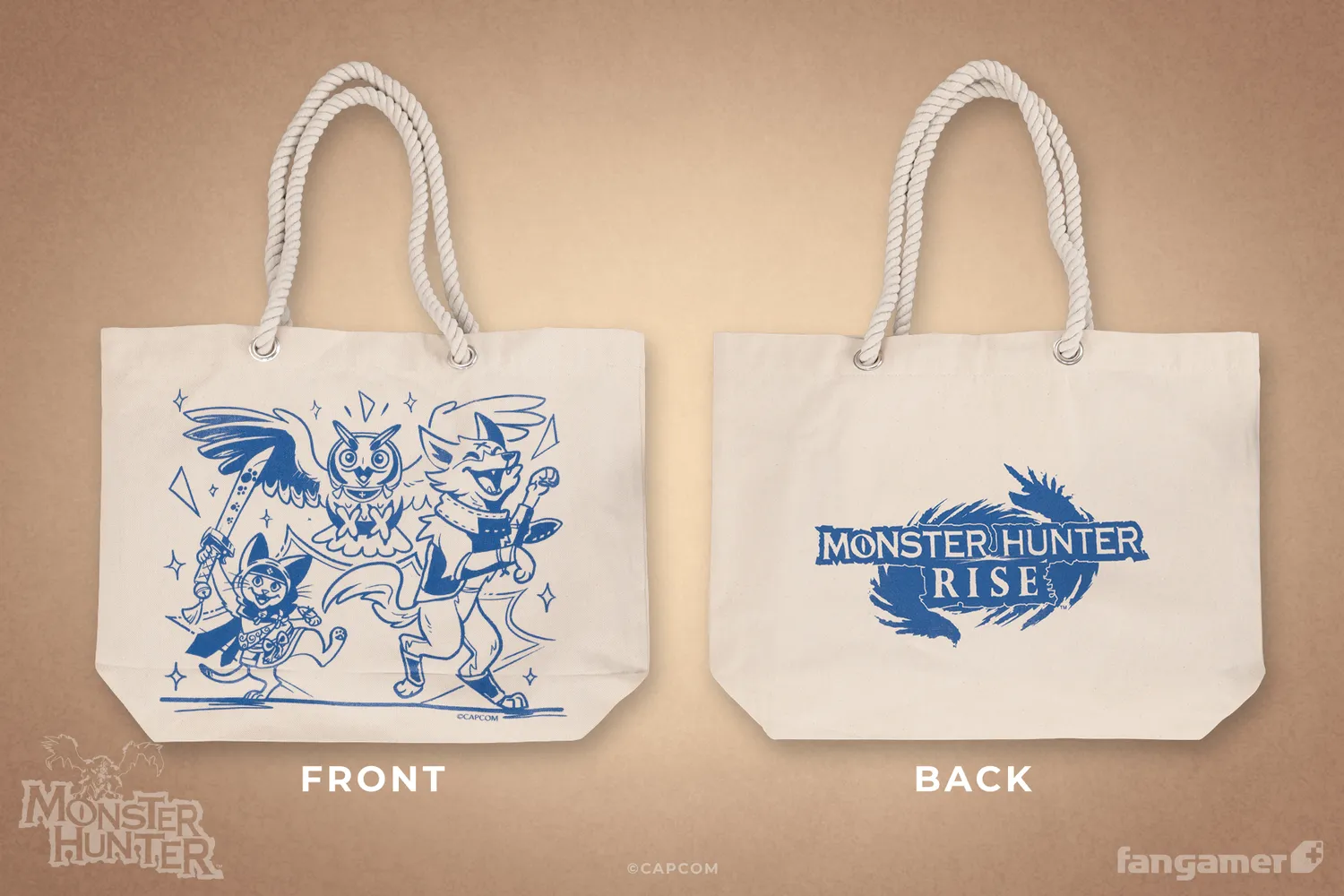 Fangamer Monster Hunter Rise Support Team Tote Bag Canvas