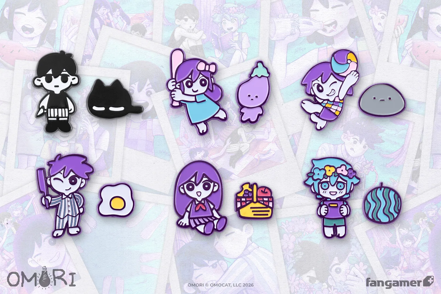 Fangamer OMORI Character Pin Sets Anstecker-Set