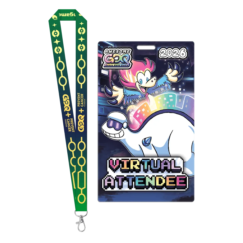Fangamer Games Done Quick Virtual Attendee Badge Lanyard