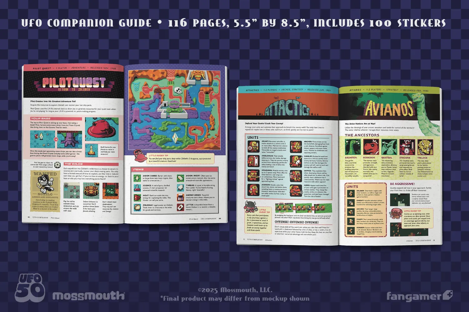 Fangamer UFO 50 Companion Guide Buch 100 Seiten