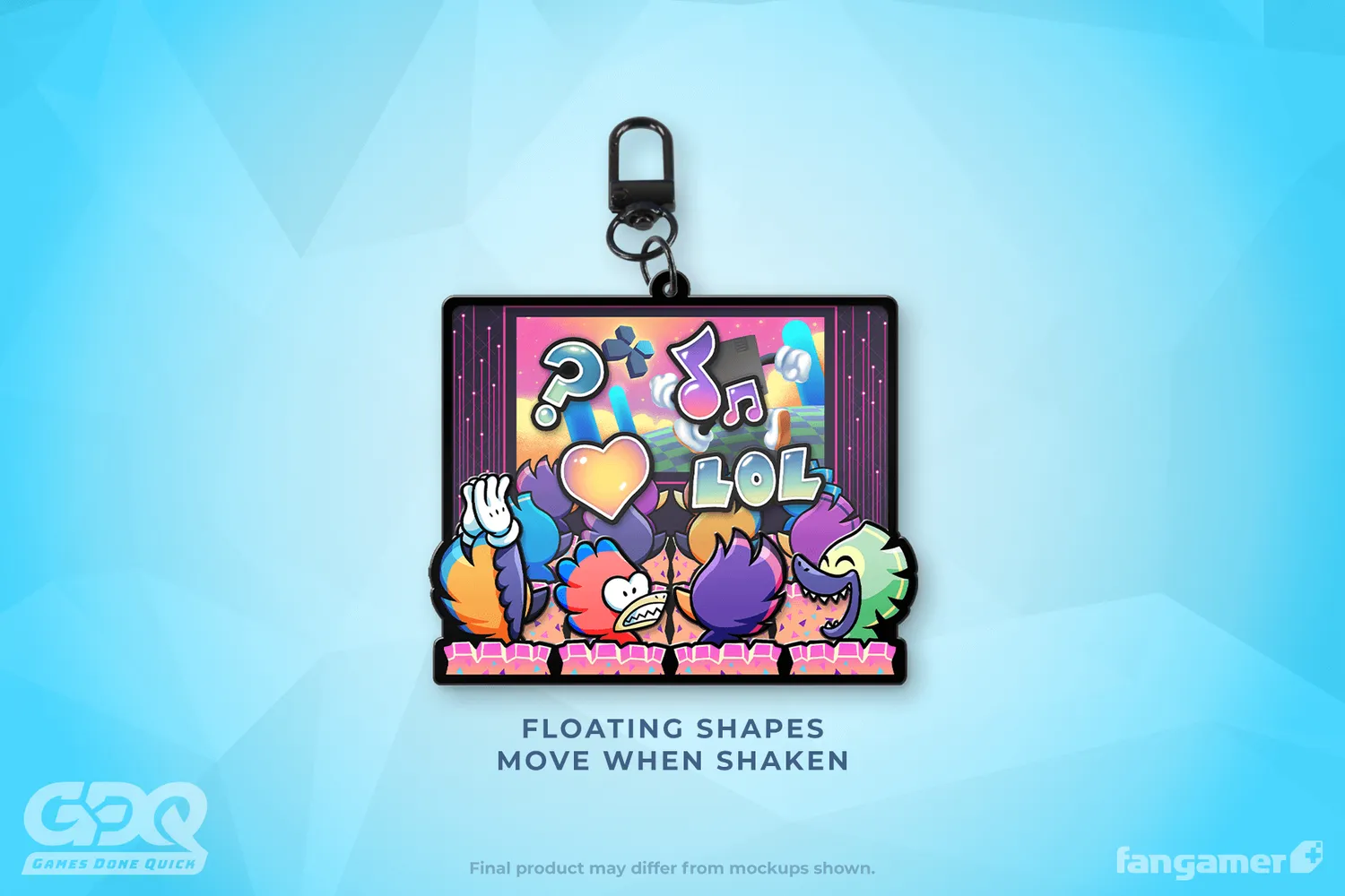 Fangamer GDQ Interactive Crowd Shaker Charm Acrylanhänger