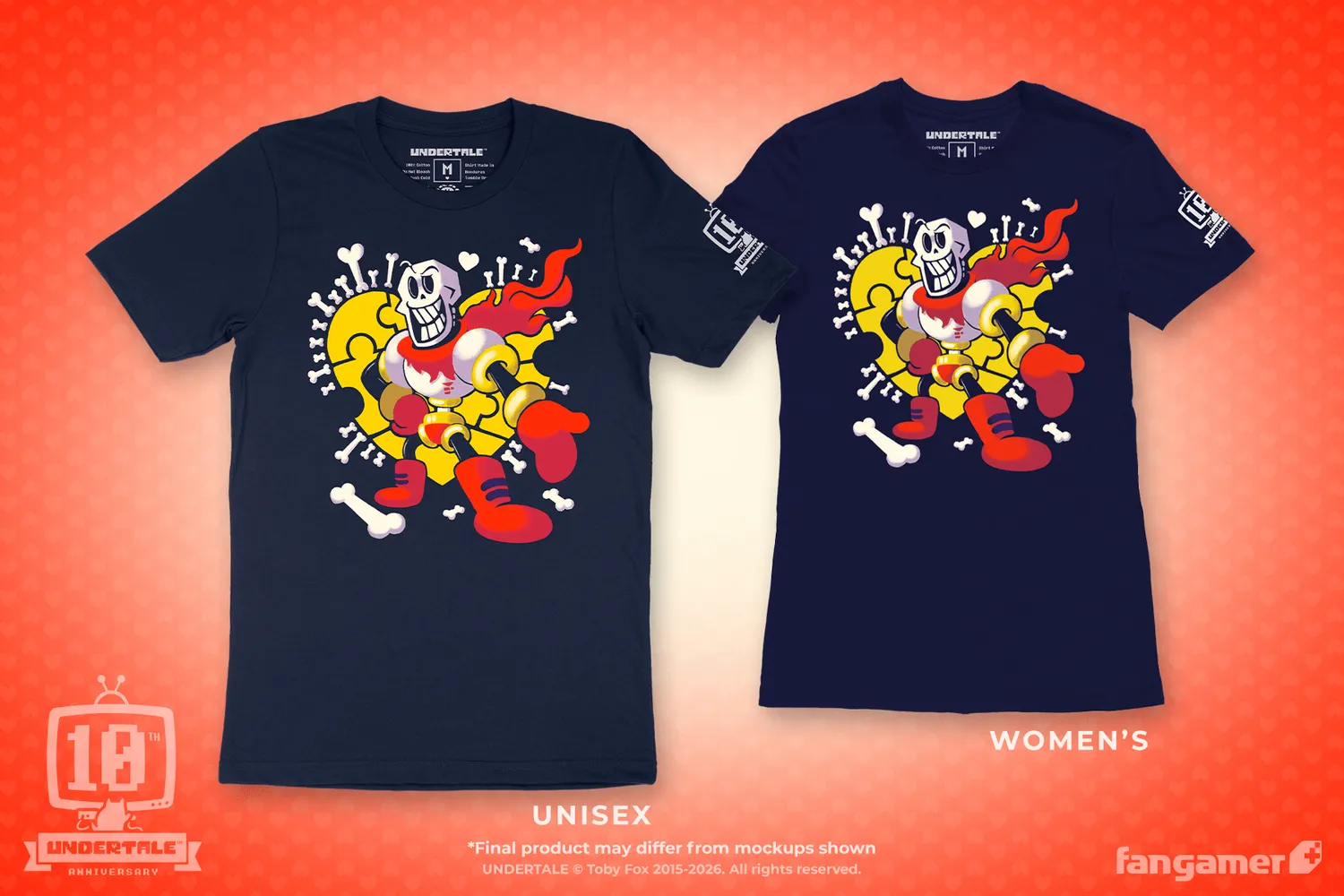 Fangamer UNDERTALE Bonetrousle T-Shirt 10th Edition Baumwolle