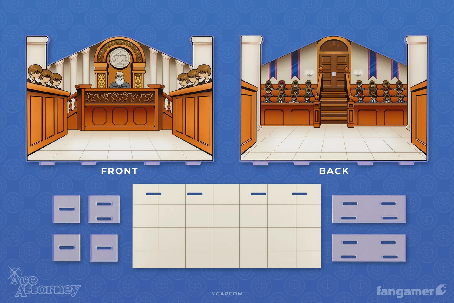 Fangamer Ace Attorney Courtroom Standee Acryl-Aufsteller 19-teilig