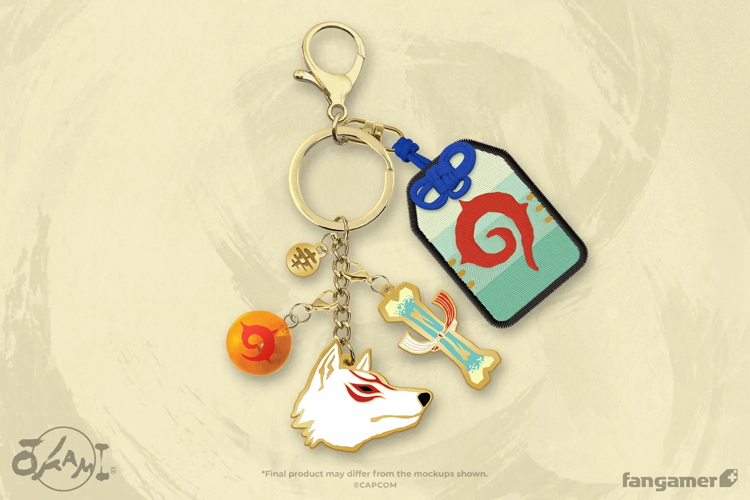 Fangamer Okami Traveler's Charm Schlüsselanhänger Amaterasu