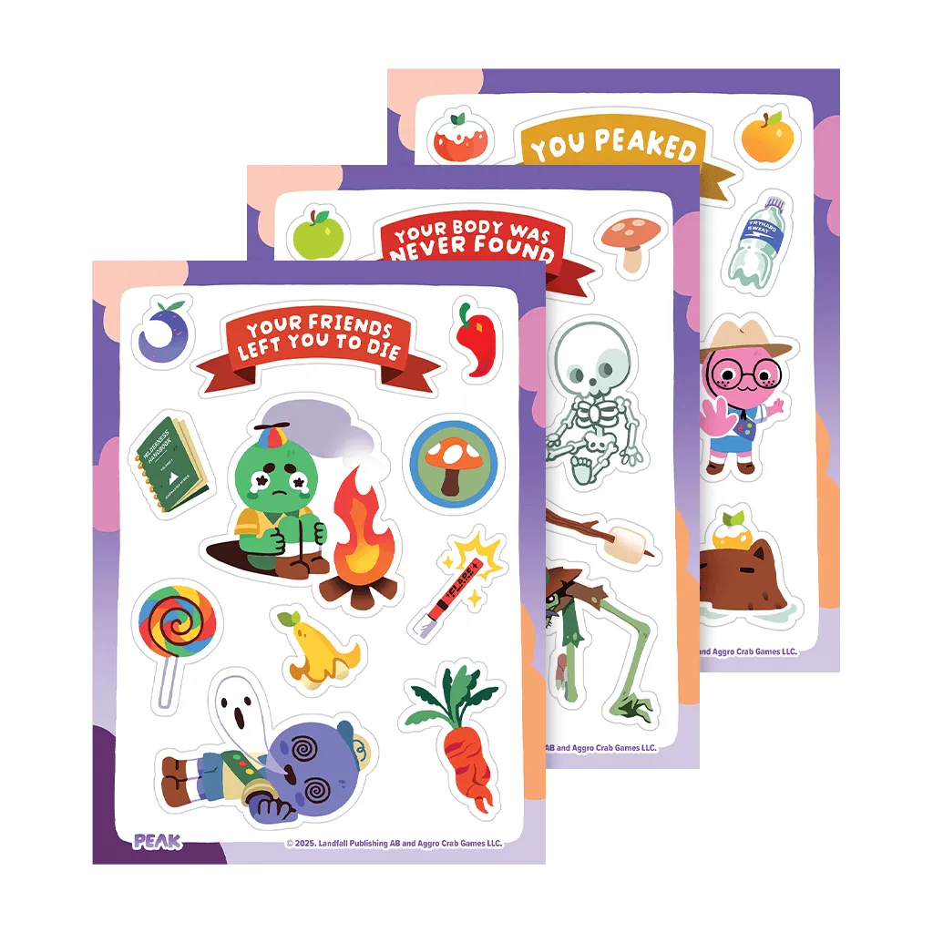 Fangamer PEAK You Peaked Sticker Sheet Set 3 Vinylbögen