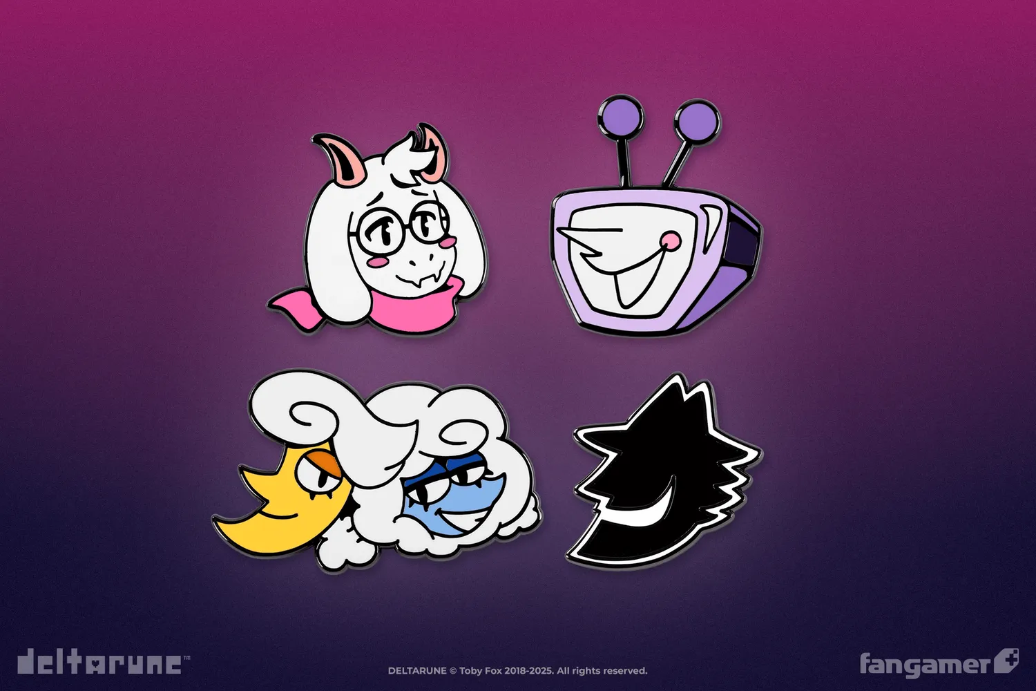 Fangamer DELTARUNE Character Pin Set 4 Emaille-Pins 4er