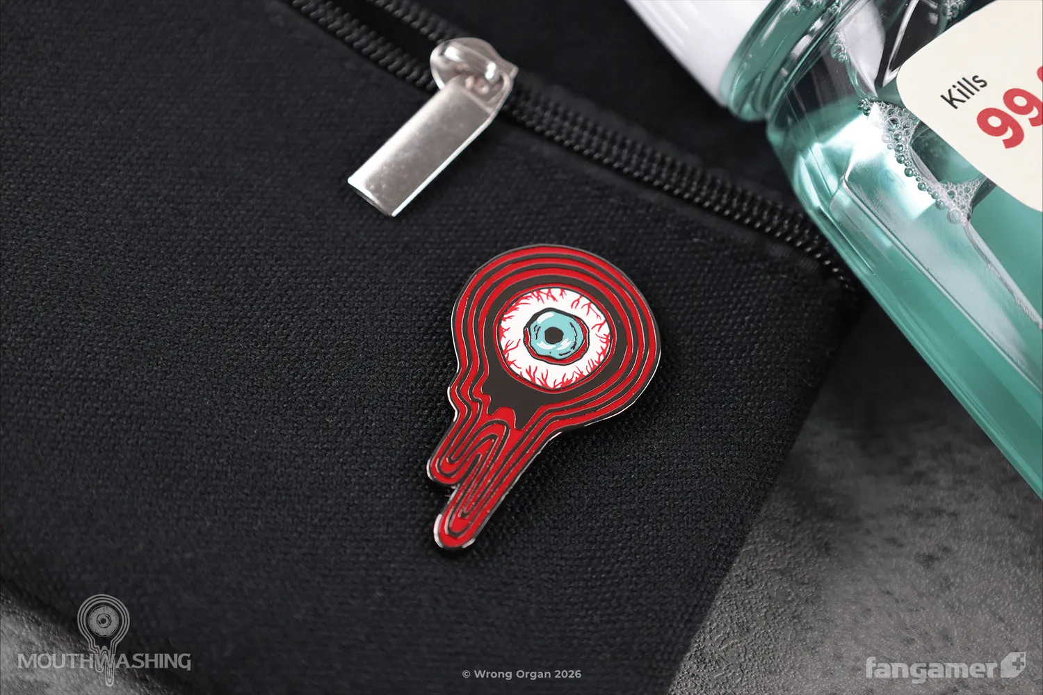 Fangamer Mouthwashing Eyeball Pin Anstecker 5 cm offiziell lizenziert