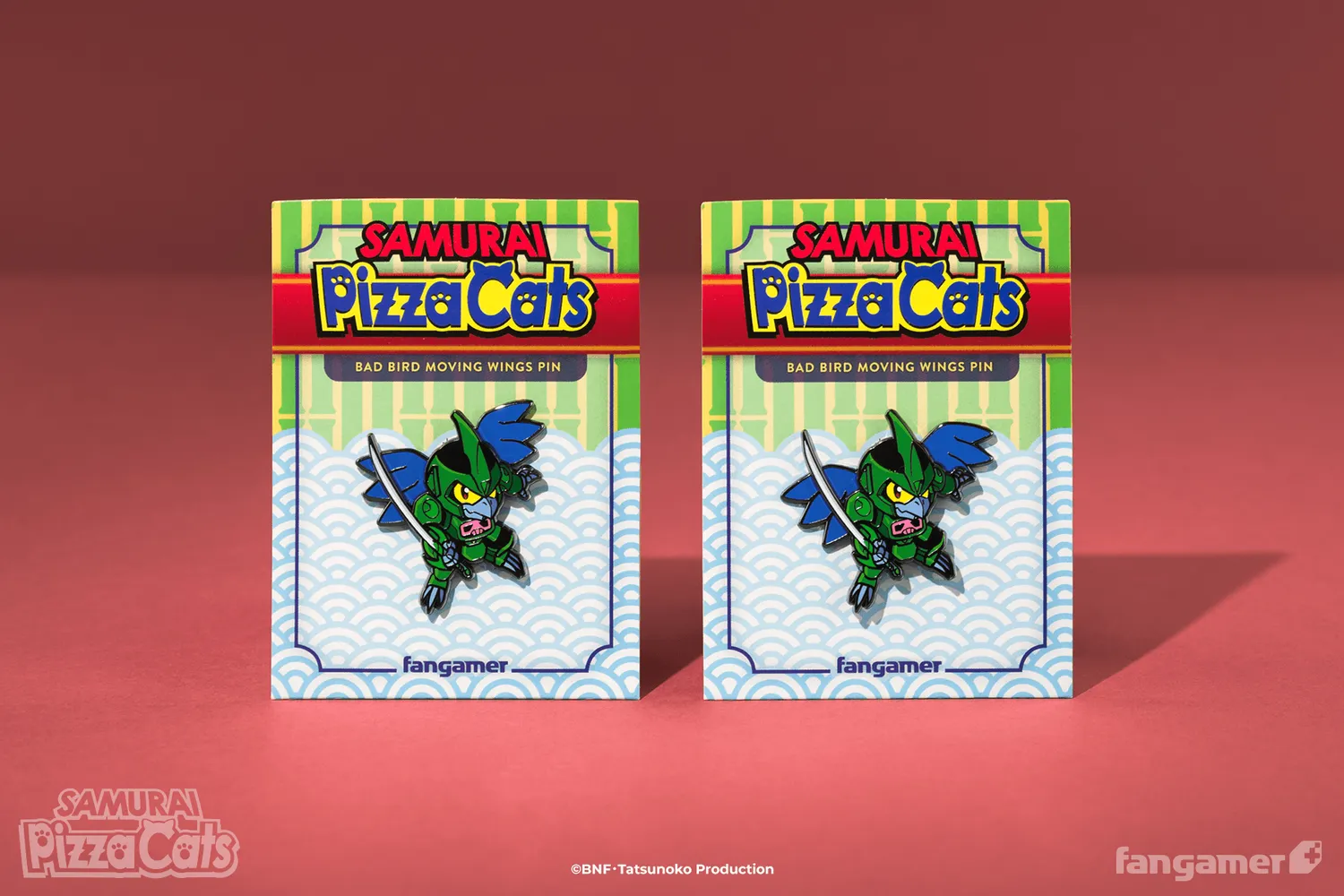 Fangamer Samurai Pizza Cats Bad Bird Moving Wings Pin Emaille